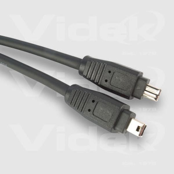 Videk 4 Pin M to 4 Pin M IEEE1394 Cable 4.5m 4.5m Black firewire cable