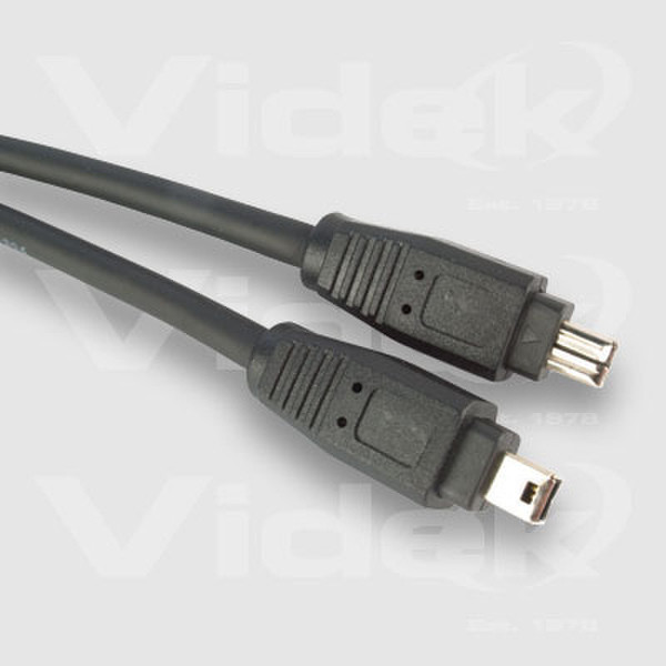 Videk 4 Pin M to 4 Pin M IEEE1394 Cable 4.5m 4.5m Schwarz Firewire-Kabel