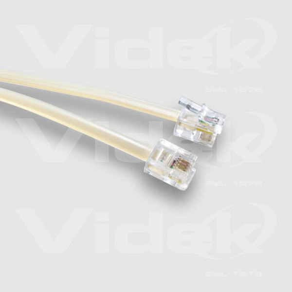 Videk 4 Pole RJ11 Male - Male Modular Cable 3Mtr 3m Telefonkabel