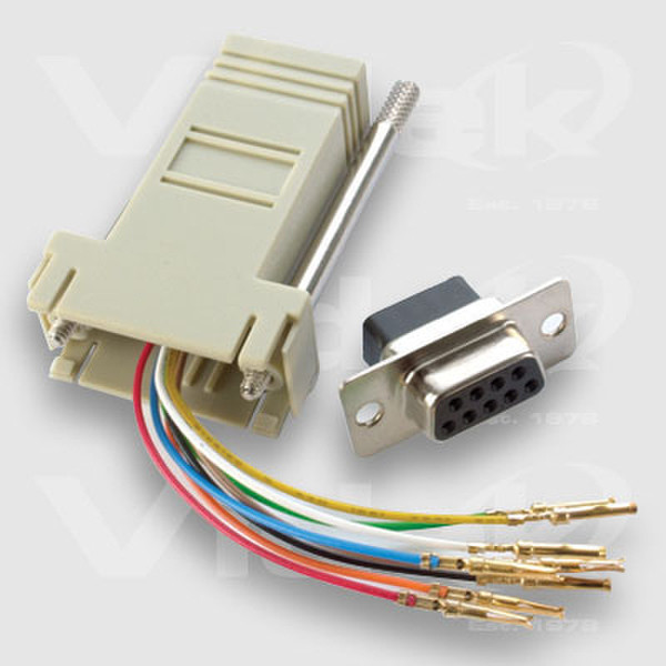 Videk RJ45 8 Way F to DB9F Unwired Modular Adapter RJ45 8 Way DB9 cable interface/gender adapter