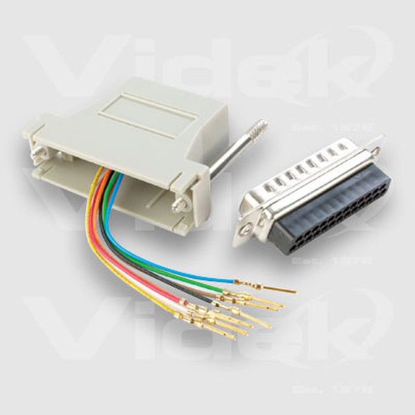 Videk RJ45 8 Way F to DB25M Unwired Modular Adapter RJ45 8 Way DB25 cable interface/gender adapter