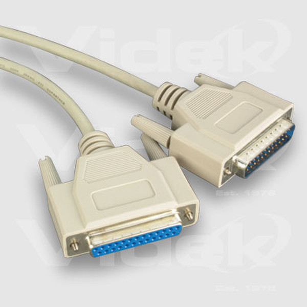 Videk DB25F to DB25M Serial Printer Cable 2m 2m Druckerkabel