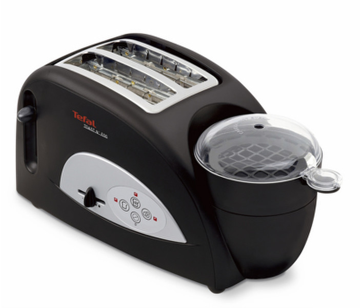 Tefal TT5500 2ломтик(а) 1200Вт Черный, Cеребряный тостер