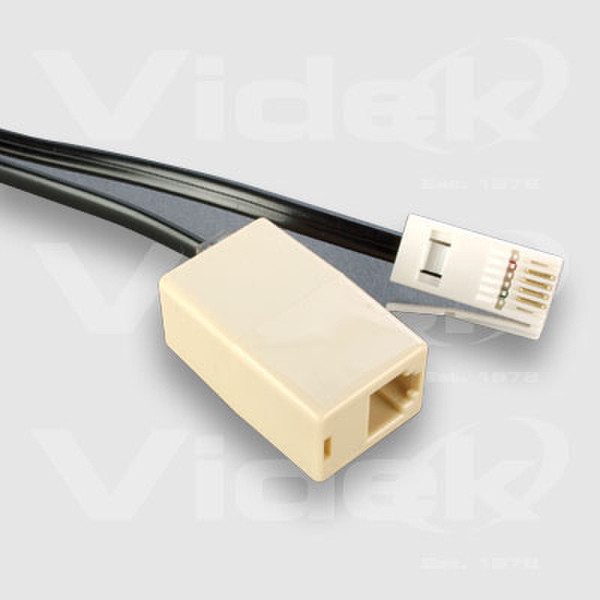 Videk RJ11 Female to BT Male Modular Cable 2m 2м Черный телефонный кабель