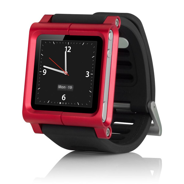 Apple LunaTik Band Black,Red Silicone,Stainless steel