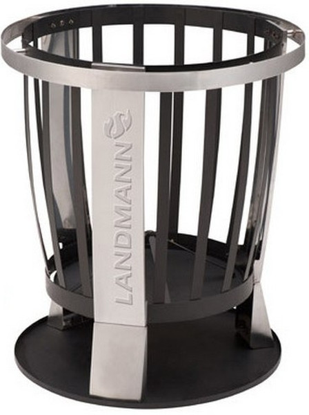 LANDMANN 11804 Black,Silver waste basket