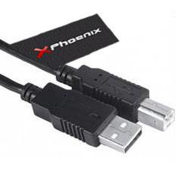 Phoenix Technologies 1.8m USB A/USB B 1.8м USB A USB B Черный