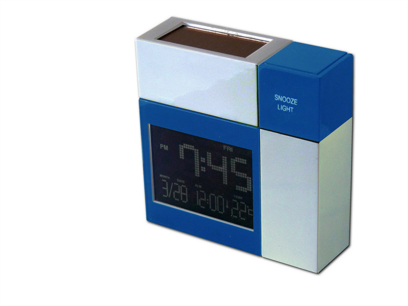 Powerplus Racoon Digital table clock Rechteckig Blau, Weiß