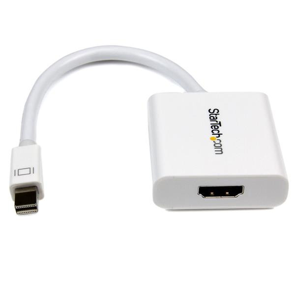 StarTech.com Mini DisplayPort to HDMI Active Video and Audio Adapter Converter - Mini DP to HDMI - 1920x1200 - White