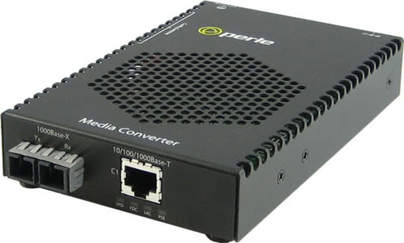 Perle S-1110-M2SC05-XT 1000Мбит/с 850нм Multi-mode Черный сетевой медиа конвертор