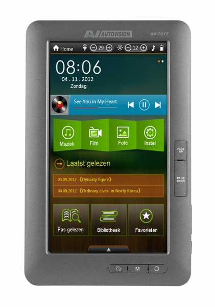 Autovision AV 701Touch 7" Сенсорный экран 4ГБ Серый электронная книга
