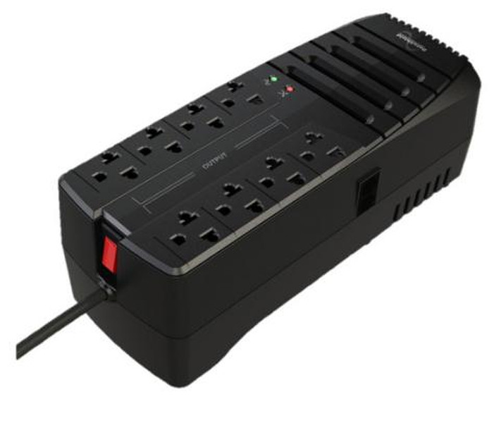 DataShield RAD600VA 8AC outlet(s) 120V Black voltage regulator