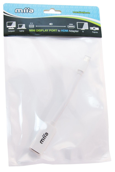 Miia AA-HDPORT-FM 0.3m mini DisplayPort HDMI White video cable adapter