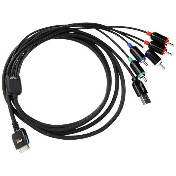 AmazonBasics PRIRFQ304 2m Apple 30-p RCA + USB Schwarz Handykabel