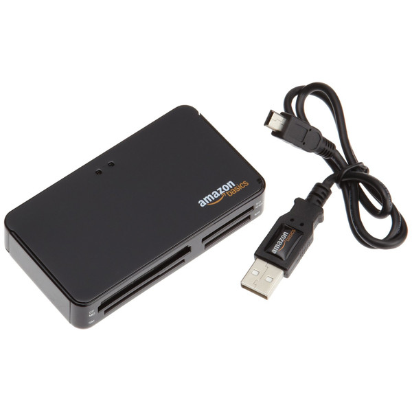 AmazonBasics RU2B51A2 USB 2.0 Черный устройство для чтения карт флэш-памяти