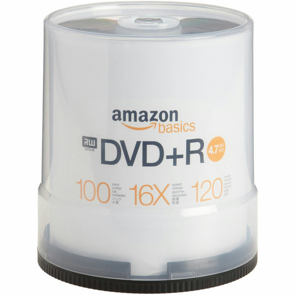 AmazonBasics DVD+R 16x 120mm 4.7ГБ DVD+R 100шт