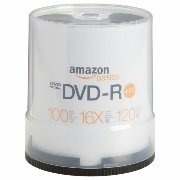 AmazonBasics DVD-R 16x 120mm 4.7GB DVD-R 100pc(s)