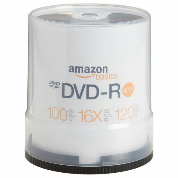 AmazonBasics DVD-R 16x 120mm 4.7GB DVD-R 100Stück(e)