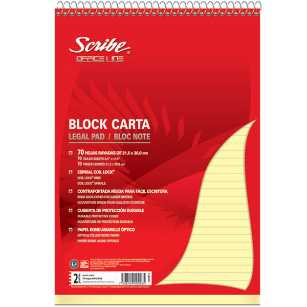 Scribe 1009810 80sheets Red writing notebook