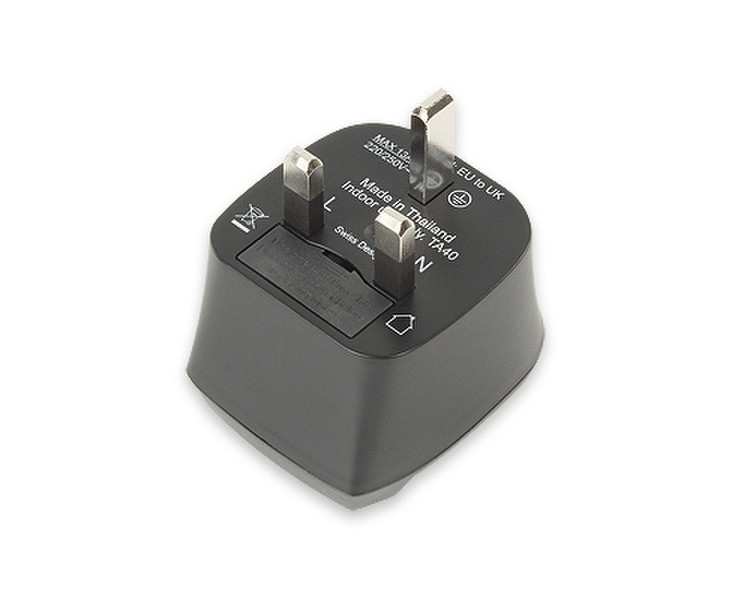 Ansmann 1250-0001 Type D (UK) Type F (Schuko) Black power plug adapter
