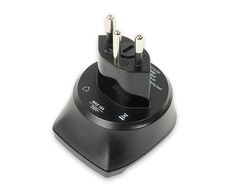 Ansmann 1250-0004 Type J (CH) Type F (Schuko) Black power plug adapter