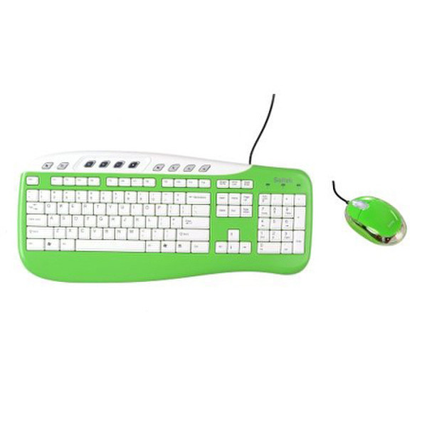 Saitek Multimedia Keyboard and Mouse Combo, Green USB Grün Tastatur