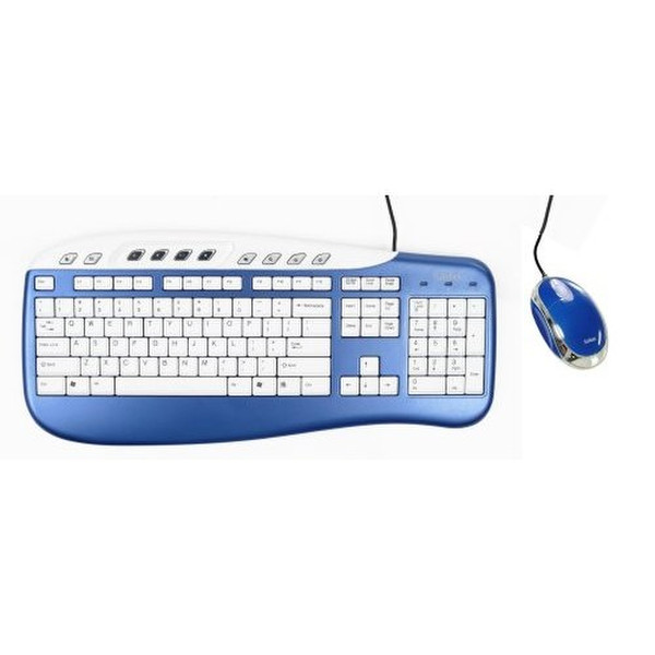 Saitek Multimedia Keyboard and Mouse Combo USB Синий клавиатура