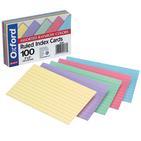 Esselte 40280 Blue,Cherry,Green,Violet,Yellow 100pc(s) index card