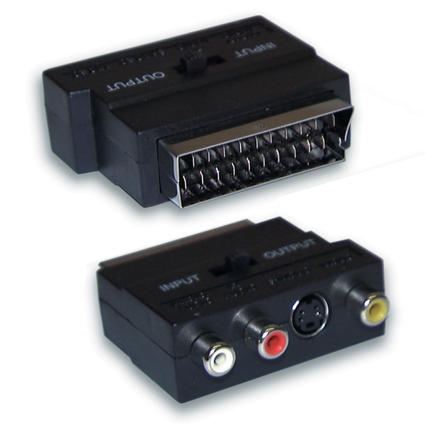 Computer Gear Scart/3 x RCA/Phono Adapter M/F Scart RCA Phono + SVHS Черный