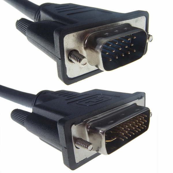 Computer Gear 26-1666 2m VGA (D-Sub) DVI-I Schwarz Videokabel-Adapter