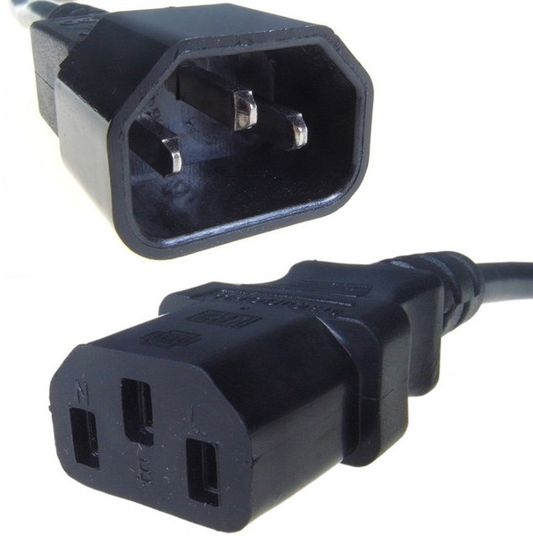 Computer Gear 27-0052 10m C14 coupler C13 coupler Black power cable