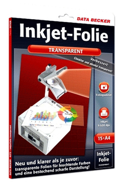 Data Becker Inkjet-Folie transparent Fotoqualität (15 Folien) Transparentfolie
