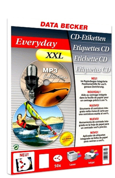 Data Becker CD-Etiketten XXL Everyday 50pc(s) self-adhesive label