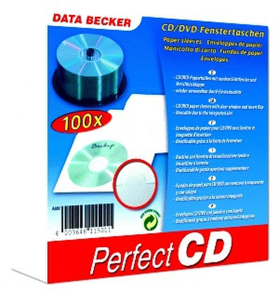 Data Becker 100 CD/DVD-Fenstertaschen weiß