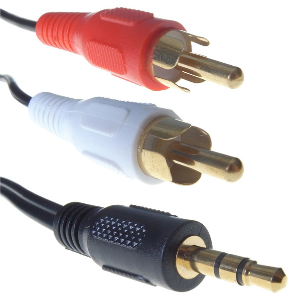 Computer Gear 2m 3.5mm Stereo to 2 x RCA(Phono) 2m 3.5mm 2 x RCA Schwarz