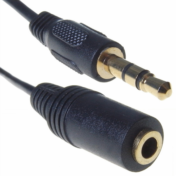 Computer Gear 10m 3.5mm Stereo M/F 10m 3.5mm 3.5mm Schwarz