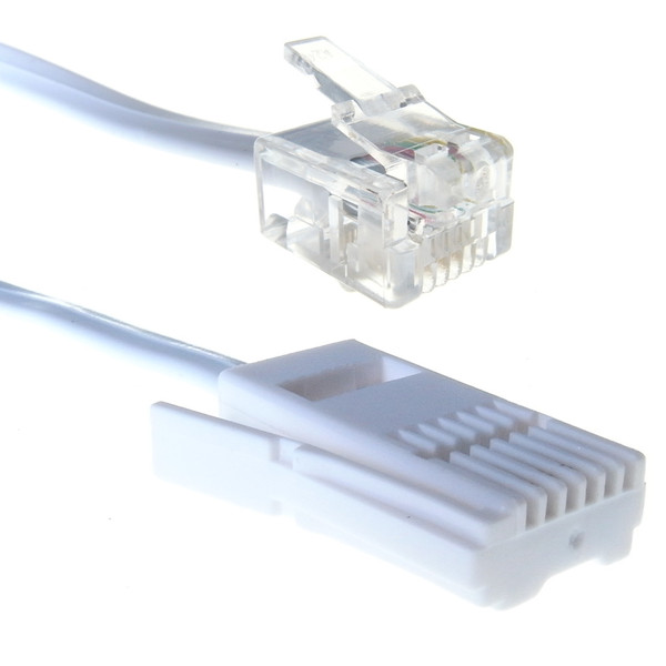 Computer Gear COTELC005PK 5m Transparent,White telephony cable