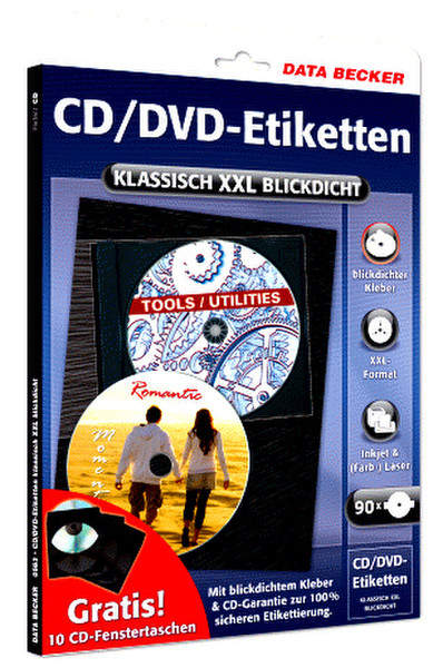 Data Becker CD-Etiketten klassisch XXL (3on1) 90Stück(e) selbstklebendes Etikett