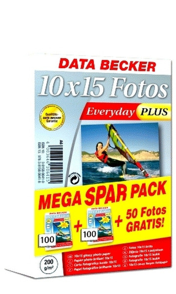Data Becker Everyday Plus Fotopapier 10x15 Big Pack Fotopapier