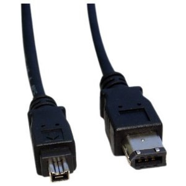 Max Value 2.0m IEEE-1394a M/M 2m 6-p 4-p Black firewire cable