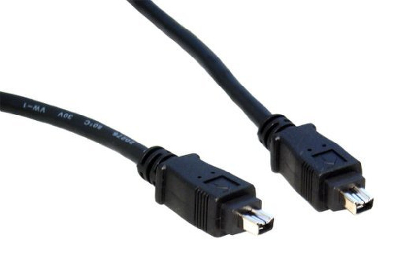 Max Value 2.0m IEEE-1394a M/M 2м 4-p 4-p Черный FireWire кабель