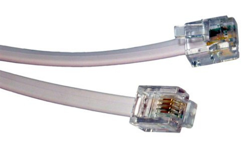 Max Value 2m RJ-11 2м Белый телефонный кабель