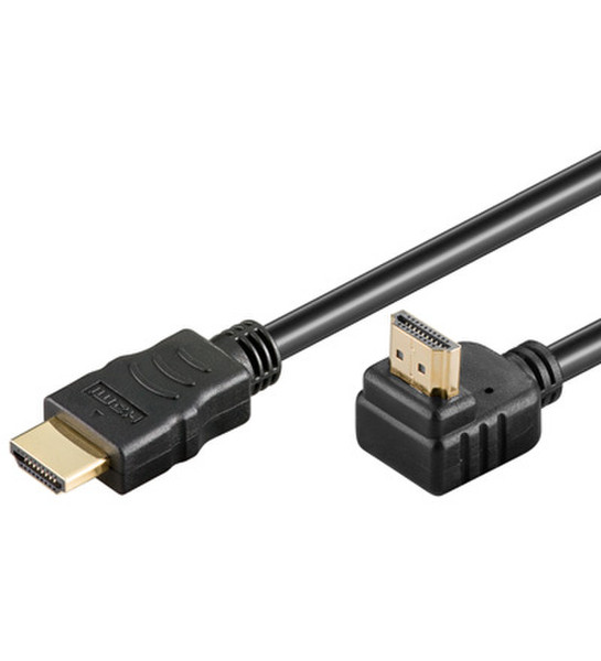 PremiumCord HDMI+Ethernet, M/M 90, 1m 1м HDMI HDMI Черный