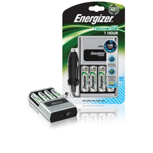 Energizer ENCHG1HOUR-EU Auto/Indoor Silver battery charger