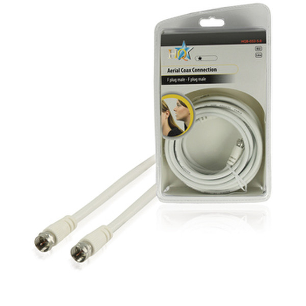 HQ HQB-032-5.0 5m F (M) F (M) White coaxial cable