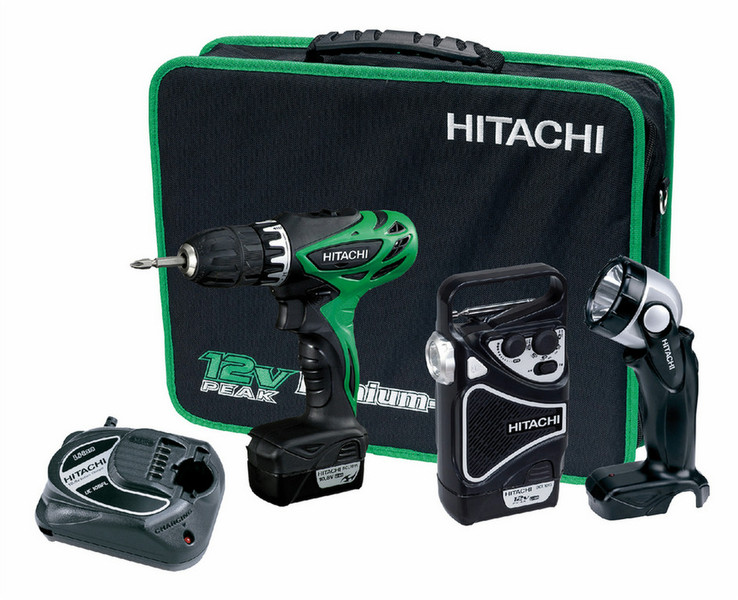 Hitachi KC 10DHL Pistol grip drill Lithium-Ion (Li-Ion) 1.5Ah Black,Green