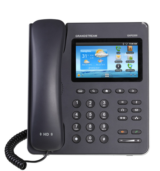 Grandstream Networks GXP-2200 Проводная телефонная трубка 6линий ЖК Черный IP-телефон