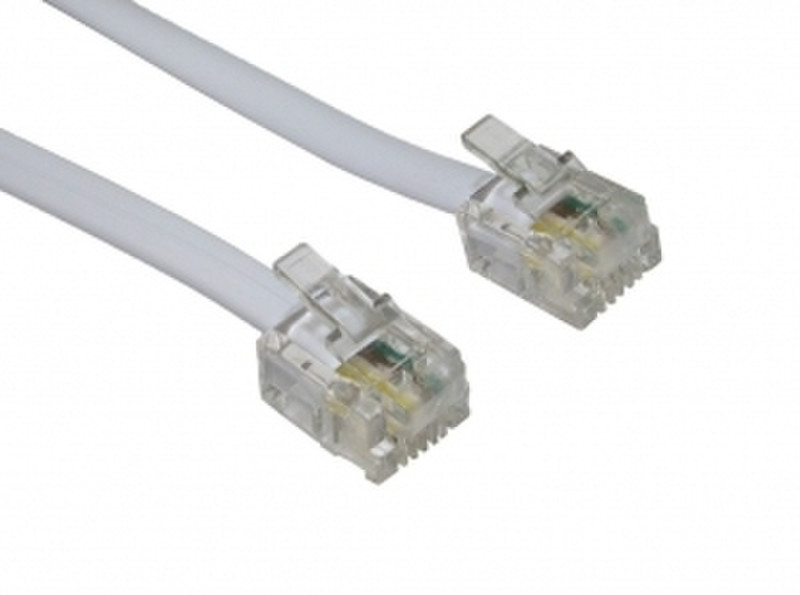 Cables Direct RJ-11, 10m 10m Weiß Telefonkabel