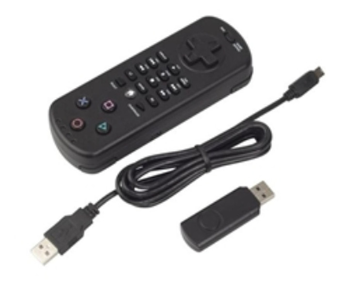 PowerA Remote, PS3 Беспроводной RF Нажимные кнопки Черный пульт дистанционного управления