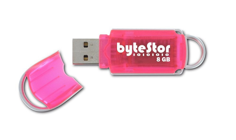 bytestor Dataferry 8GB 8ГБ USB 2.0 Розовый USB флеш накопитель
